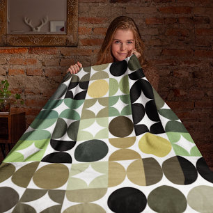 Cobertor De Velo Padrão de Arte de Op Fusion de Mod de Meia Círculo