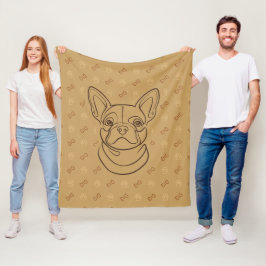 Cobertor De Velo Padrão de Arte Decorativa com Bulldog Francês
