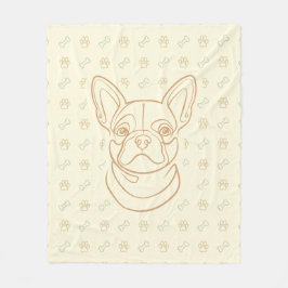 Cobertor De Velo Padrão de Arte Decorativa com Bulldog Francês