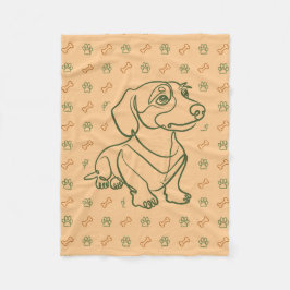 Cobertor De Velo Padrão de Arte Decorativa de Dachshund