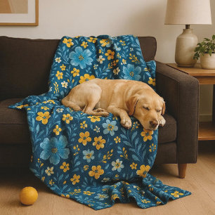 Cobertor De Velo Padrão de Arte Floral Francesa do Chique Clássico 