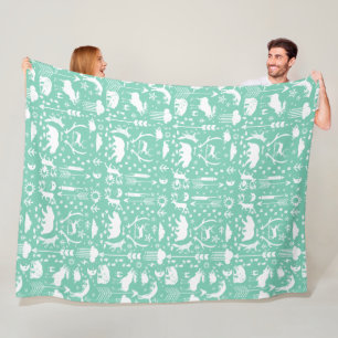 Cobertor De Velo Padrão de Arte Folclórica do Urso Russo Raposa Rap