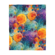 Padrão de Arte Fractal Laranja Roxo Teal Vibrante 