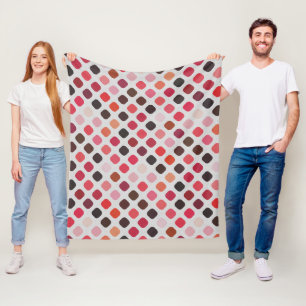 Cobertor De Velo Padrão de Arte Púrpura Vermelho Redondo Púrpura Co