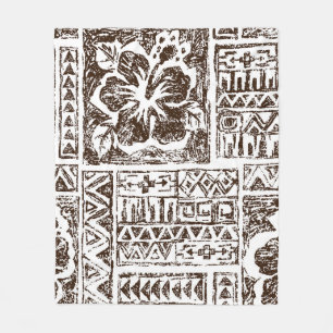 Cobertor De Velo Padrão de arte tropical tribal do Havaí indígenas