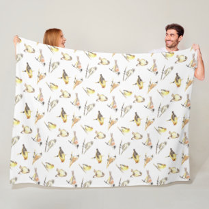 Cobertor De Velo Padrão de aves em contato