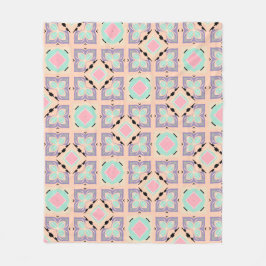 Cobertor De Velo Padrão de Azulejo Geométrico Pastel | Rosa Lilás R