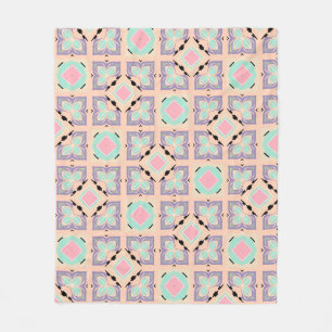 Cobertor De Velo Padrão de Azulejo Geométrico Pastel Rosa Lilás R