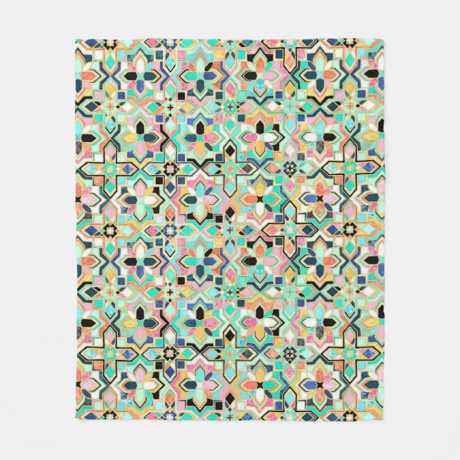 Cobertor De Velo Padrão de Azulejo marroquino brilhante (Frente)