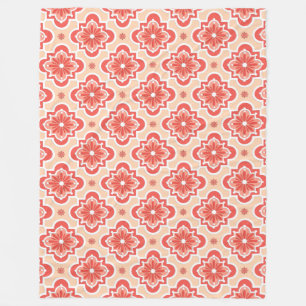 Cobertor De Velo Padrão de azulejos marroquinos - Tons de laranja c