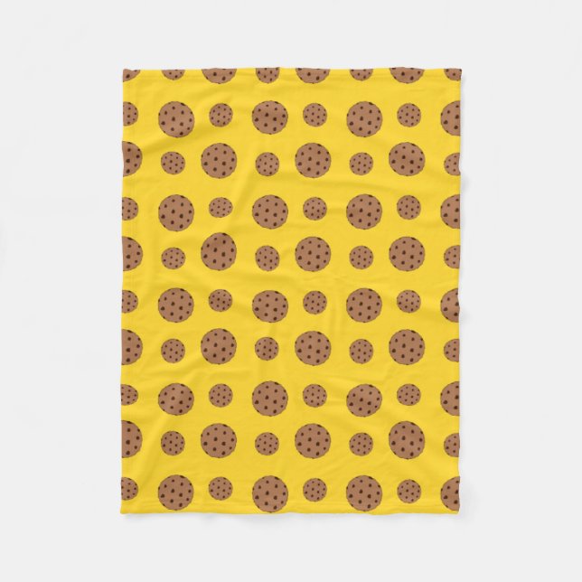 Cobertor De Velo Padrão de biscoitos de chocolate amarelo (Frente)