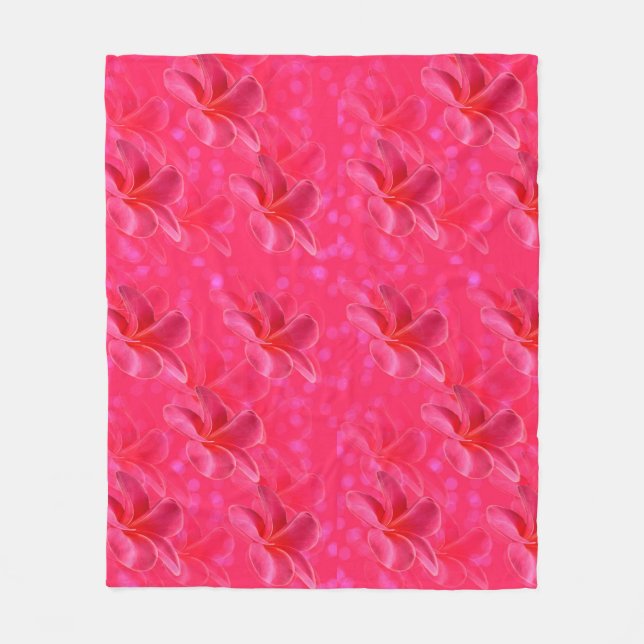 Cobertor De Velo Padrão de Blush Frangipani Rosa, (Frente)