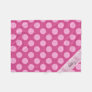 Cobertor De Velo Padrão de Bolinhas Chic Cor-de-Rosa Magenta Monog