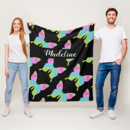 Cobertor De Velo Padrão de borboleta colorida personalizada