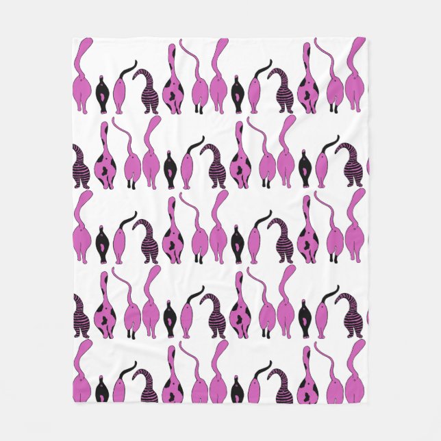Cobertor De Velo Padrão de Bumbuns de Gato Roxo (Frente)