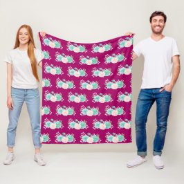 Cobertor De Velo Padrão de Buquê Floral Cor-de-rosa e verde Pastel
