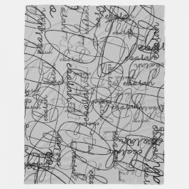 Cobertor De Velo Padrão de caligrafia das assinaturas negras nas Ci