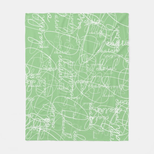 Cobertor De Velo Padrão de Caligrafia Moderna de Sinalização (Frente)