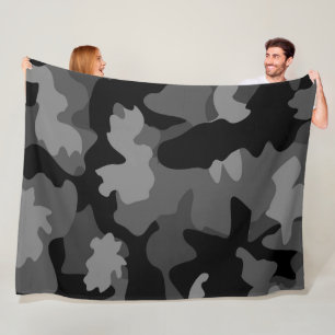 Cobertor De Velo padrão de camo preto da cinza