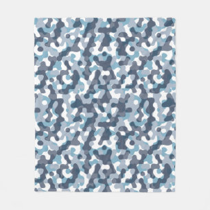 Cobertor De Velo Padrão de camuflagem Blue Camo em tons de azul mar