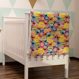 Cobertor De Velo Padrão de Caráter de Rua Sésamo Faces