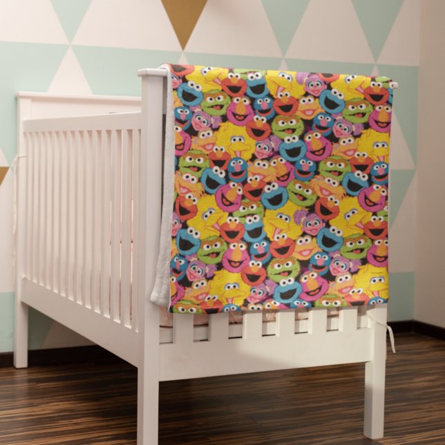 Cobertor De Velo Padrão de Caráter de Rua Sésamo Faces (Criador carregado)