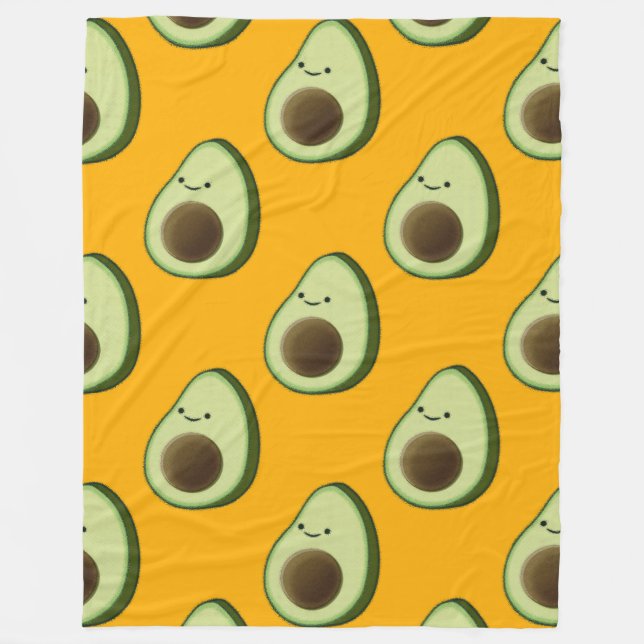 Cobertor De Velo Padrão de Cartoon do Avocado Bonito Sherpa Blanket (Frente)