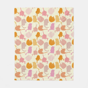 Cobertor De Velo Padrão de Cat Laranja Rosa
