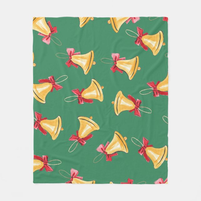 Cobertor De Velo Padrão de Célula de Aquarela Verde Sem Vista (Frente)