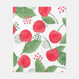 Cobertor De Velo Padrão de cereja sem costura. Luminosidade da aqu