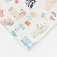 Padrão de Chá de Bebê em Aquarela com Urso Teddy