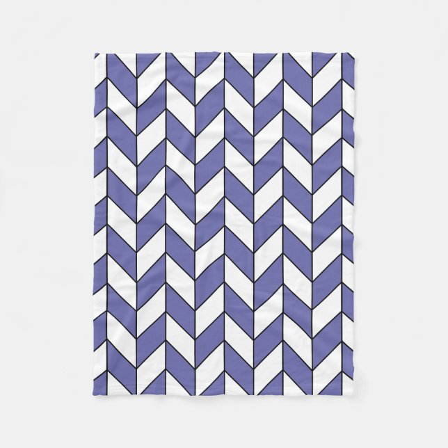 Cobertor De Velo Padrão de Chevron Moderno Periwinkle Herringbone (Frente)