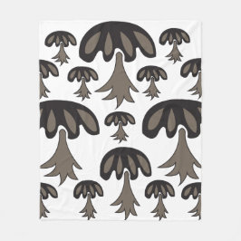 Cobertor De Velo Padrão de Cinza Negra para Cogumelo