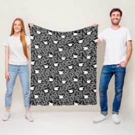 Cobertor De Velo Padrão de Cisne Branco e Negro