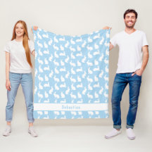 Padrão de Coelho Azul e Branco Coelhinhos Fofos e 