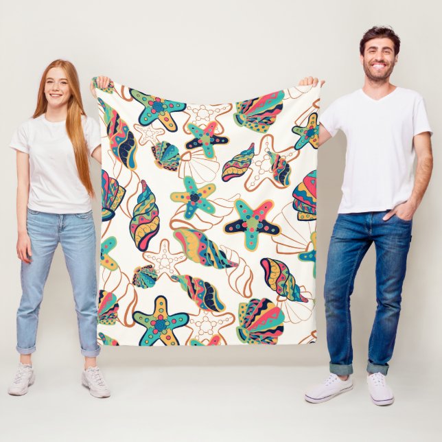 Cobertor De Velo Padrão de conchas coloridas (In Situ)