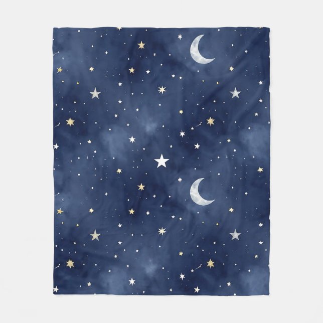 Cobertor De Velo Padrão de Constelações da Lua da Noite Estrelada (Frente)
