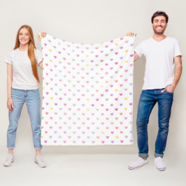 Cobertor De Velo Padrão de Coração Pastel Suave Minimalista