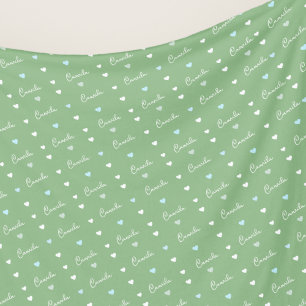 Cobertor De Velo Padrão de corações com nome repetitivo em todos os