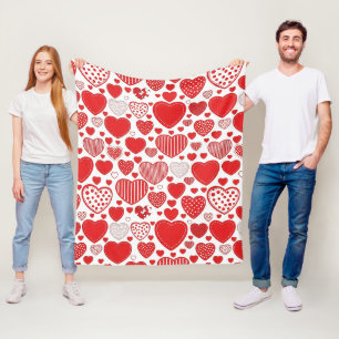 Cobertor De Velo Padrão de Corações de São Valentim Desenhados à Mã