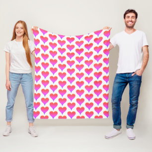 Cobertor De Velo Padrão de Corações Ombre Rosa Roxo Branco
