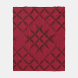 Cobertor De Velo Padrão de Couro Revestido Vermelho Intenso