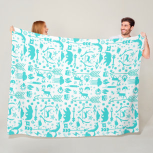 Cobertor De Velo Padrão De Criação Do Urso De Mint Owl Deer Fox Woo