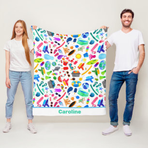 Cobertor De Velo Padrão de Crianças Divertidas do Rainbow Summer