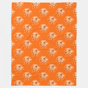 Cobertor De Velo Padrão de crisântemo - Laranja