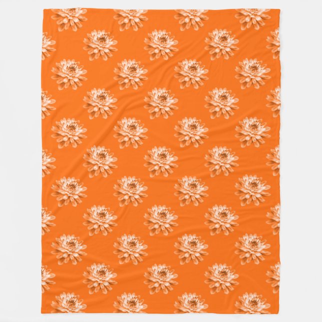 Cobertor De Velo Padrão de crisântemo - Laranja (Frente)