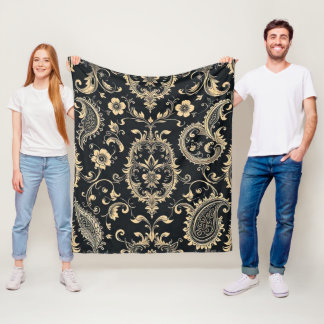 Cobertor De Velo Padrão de damasco de paisley vintage elegante