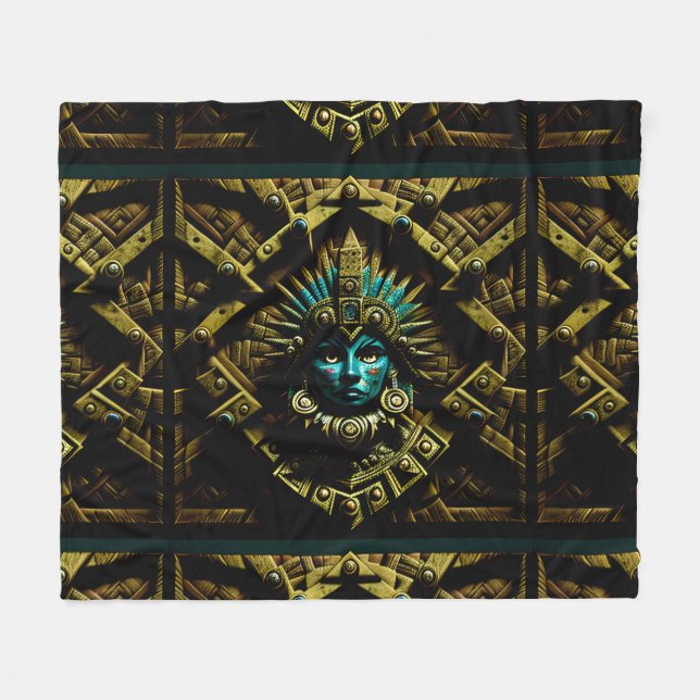 Cobertor De Velo Padrão de Design Aztec Dois (Frente (Horizontal))