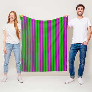 Cobertor De Velo Padrão de Design de Listras Elegantes Roxo e Verde