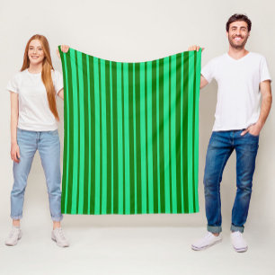 Cobertor De Velo Padrão de Design de Listras Verde Fofo e Elegante